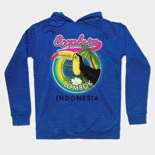 Explore Lombok Indonesia travel logo Hoodie